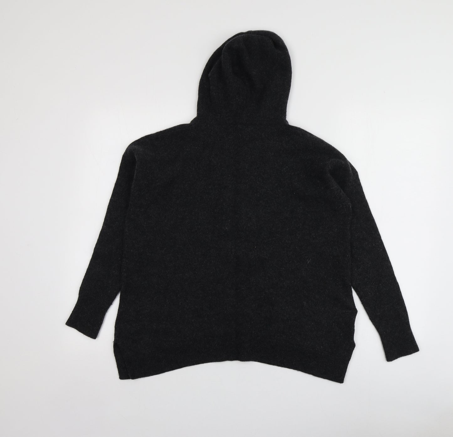 White Label Womens Black V-Neck  Wool Pullover Jumper Size 14