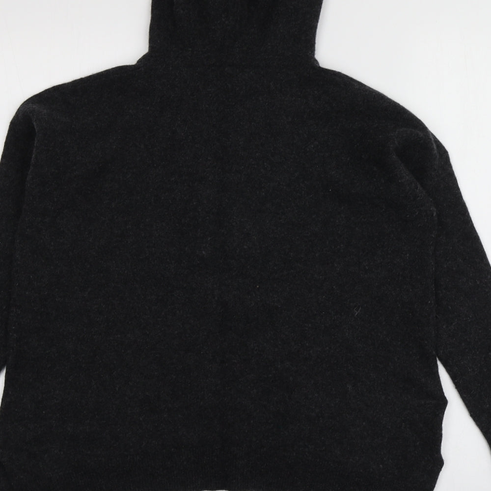 White Label Womens Black V-Neck  Wool Pullover Jumper Size 14