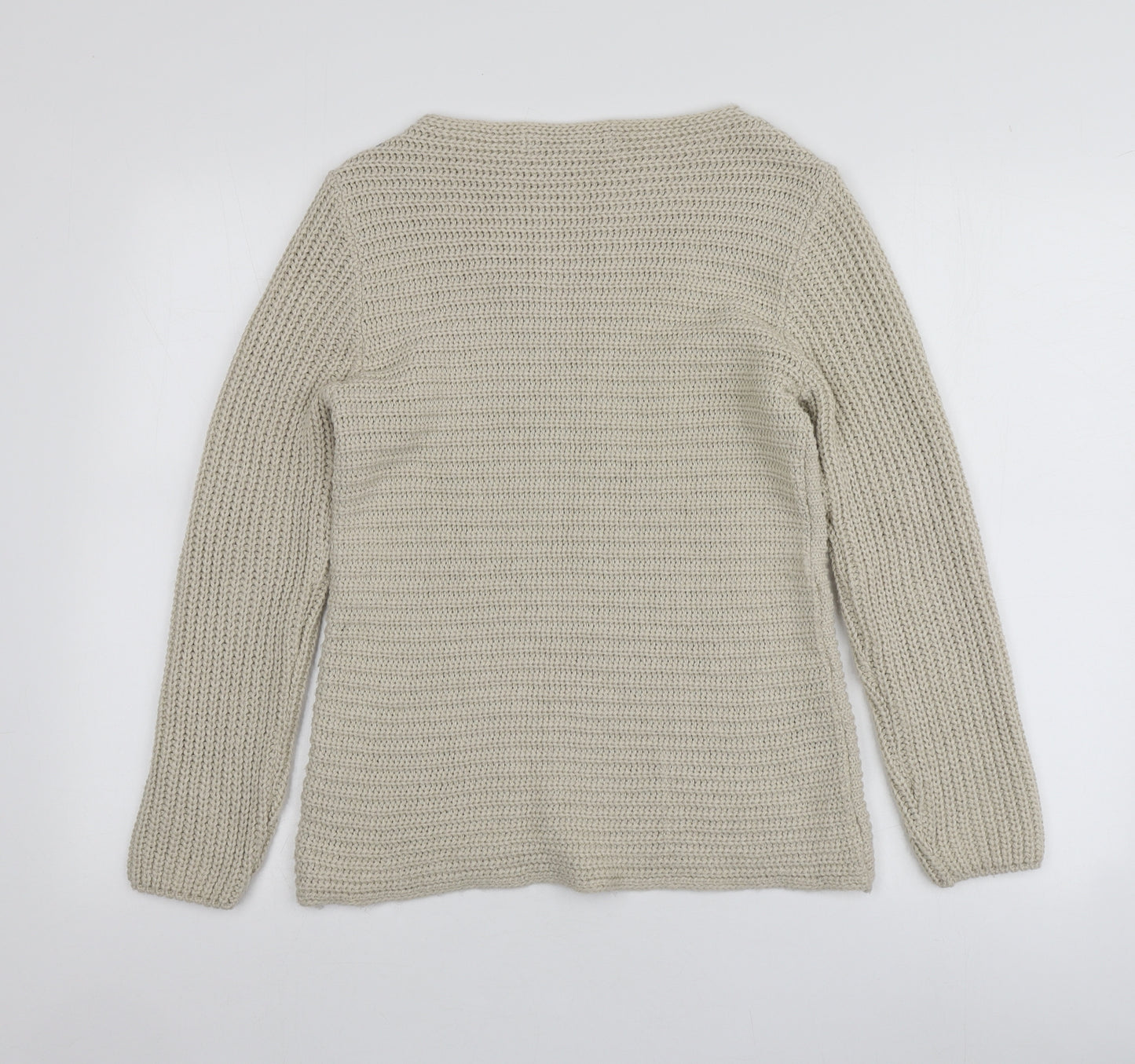 Principles Womens Beige Round Neck  Acrylic Pullover Jumper Size 10