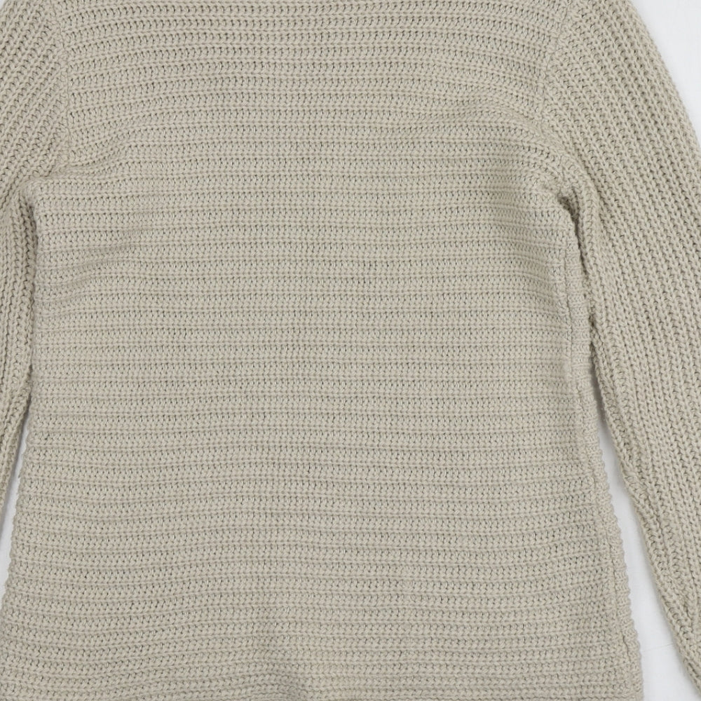 Principles Womens Beige Round Neck  Acrylic Pullover Jumper Size 10