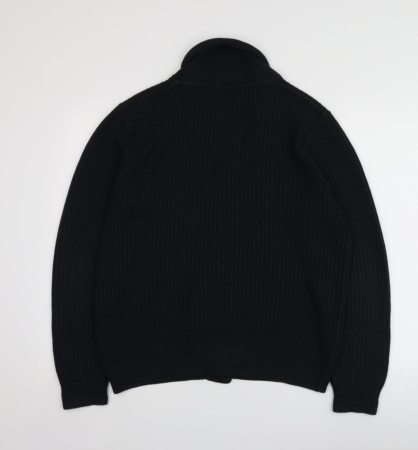 George Mens Blue V-Neck  Acrylic Cardigan Jumper Size M