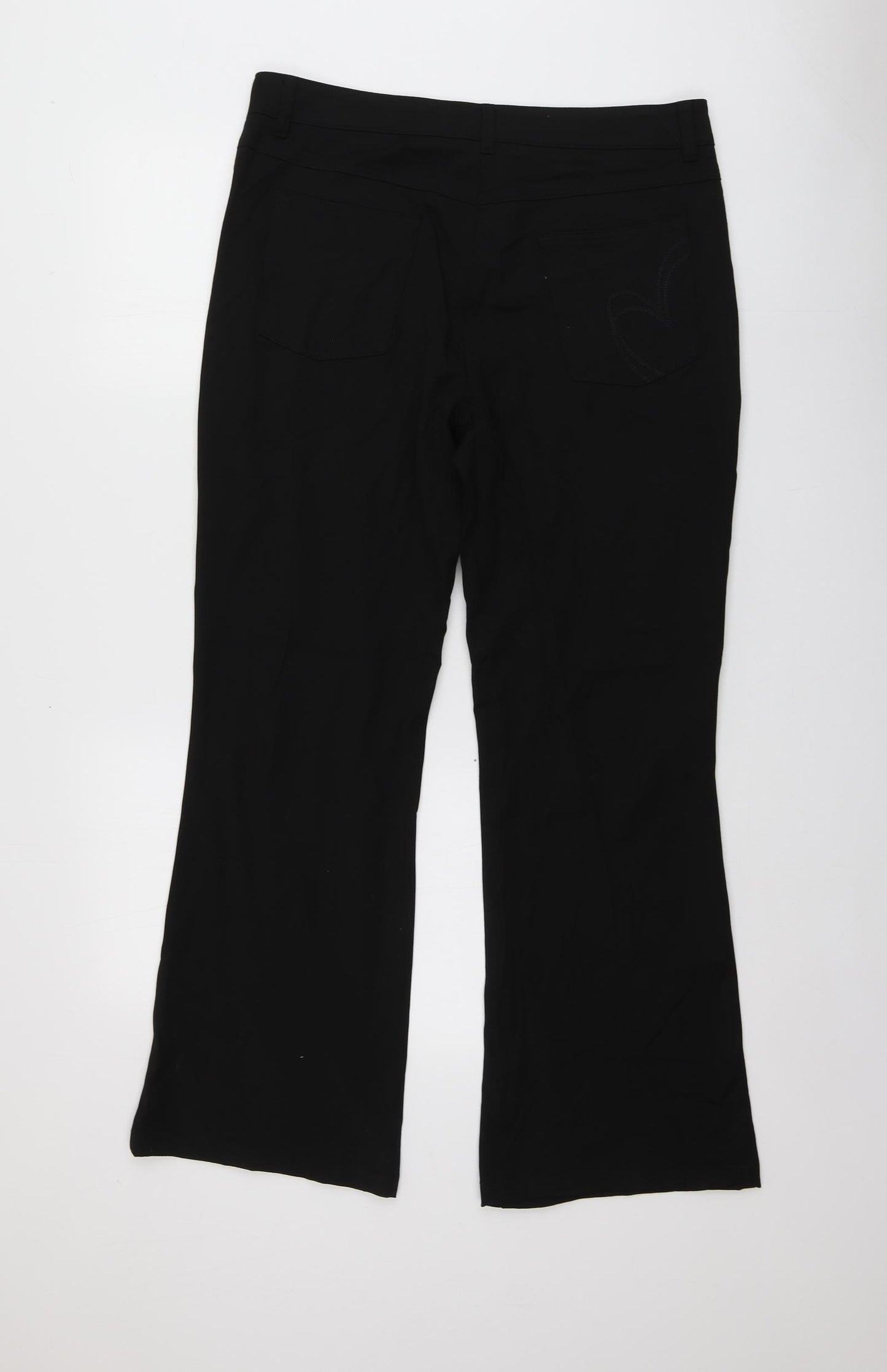 Per Una Womens Black  Polyester Trousers  Size 14 L30 in Regular