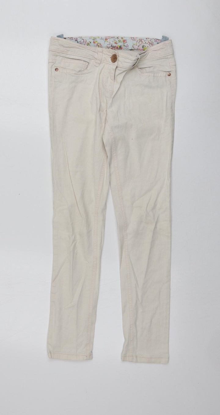 NEXT Girls Pink  Cotton Skinny Jeans Size 12 Years L26 in Regular