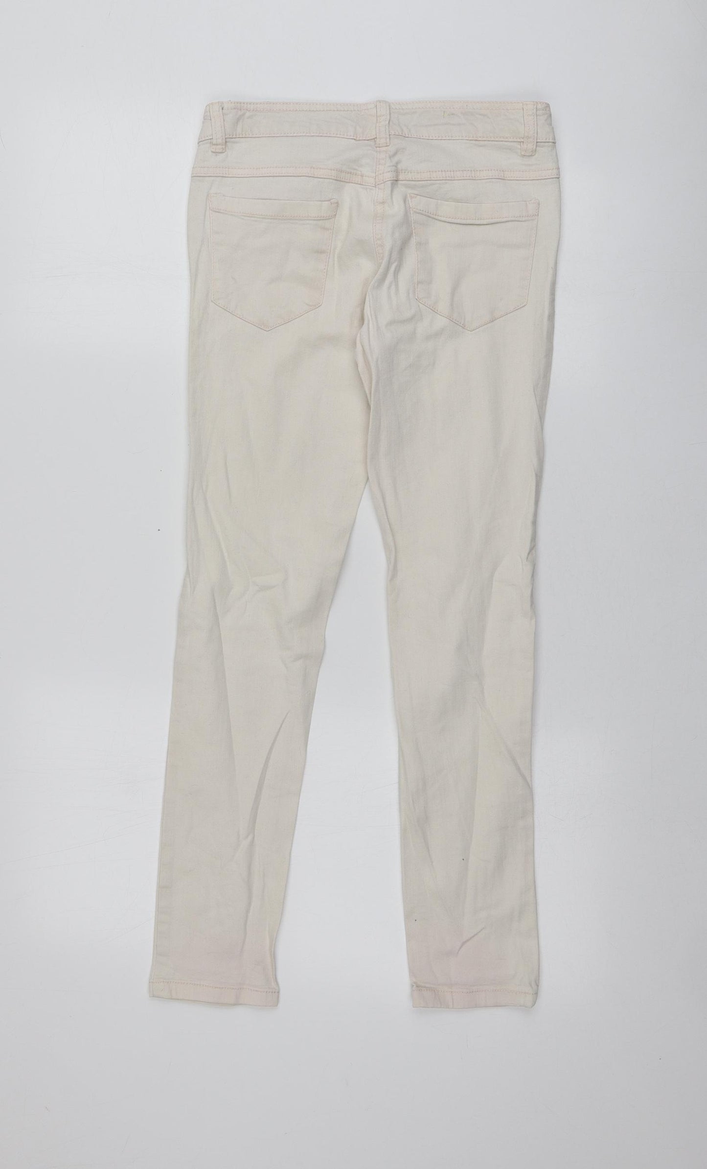 NEXT Girls Pink  Cotton Skinny Jeans Size 12 Years L26 in Regular