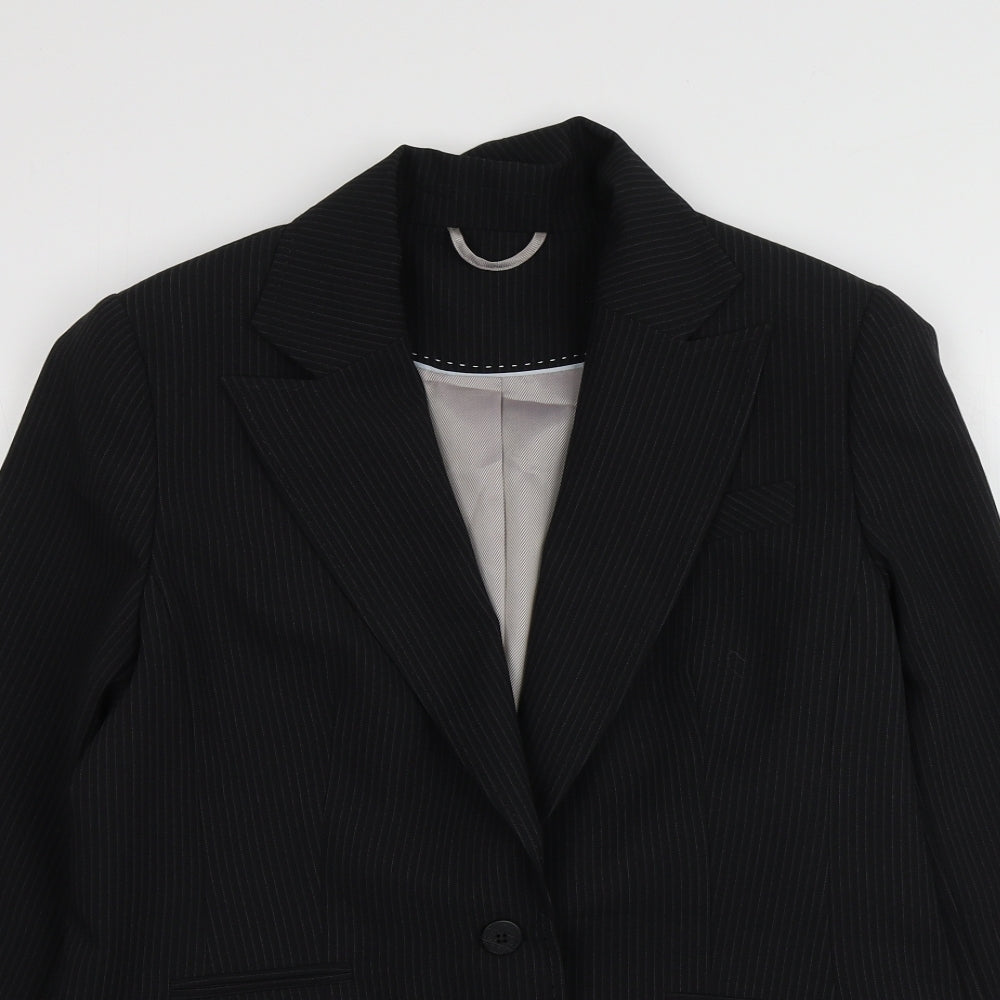 F&F Womens Black Striped  Jacket  Size 16