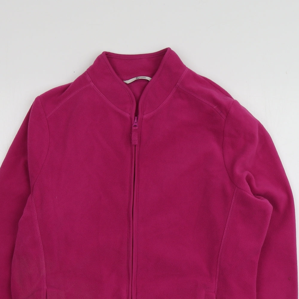 TU Womens Pink  Polyester Full Zip Hoodie Size 14
