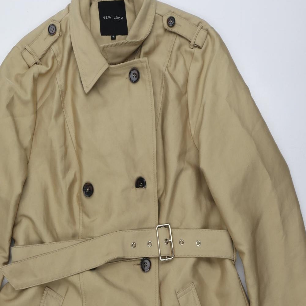 New Look Womens Beige   Overcoat Coat Size 16