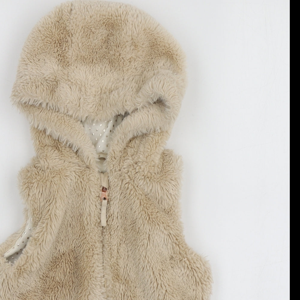 Nutmeg Girls Beige   Gilet Jacket Size 3-4 Years