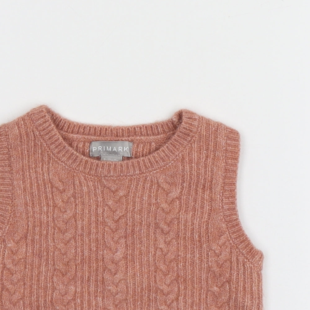 Primark Girls Pink  Polyester Vest Jumper Size 9-12 Months