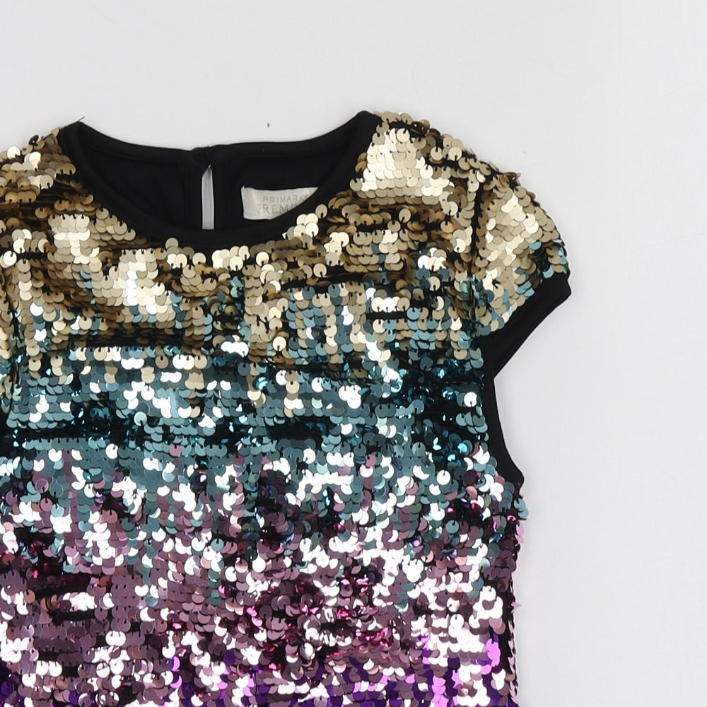 Primark Girls Multicoloured  Polyester Basic T-Shirt Size 4-5 Years Round Neck