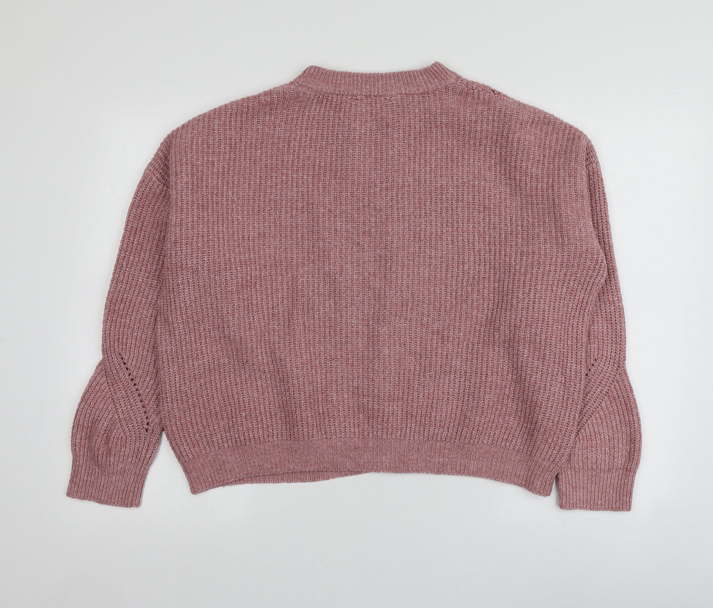 Primark Womens Pink Round Neck  Acrylic Pullover Jumper Size 12