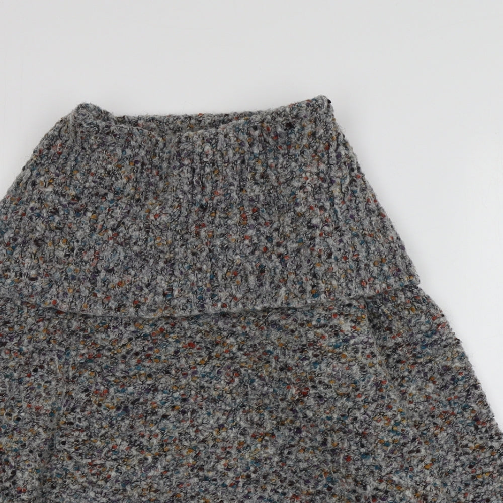 Papaya Womens Grey Roll Neck  Polyester Pullover Jumper Size M