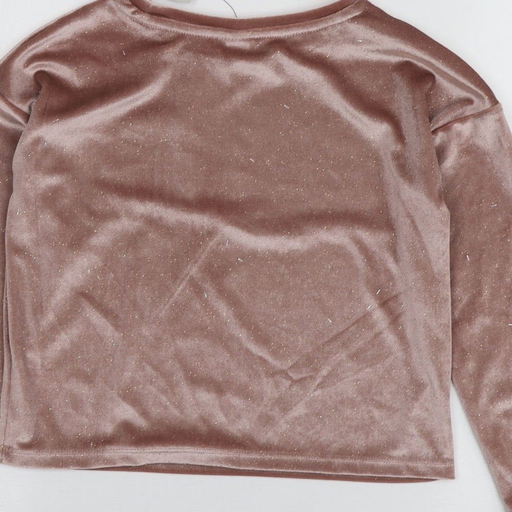 TU Girls Pink  Polyester Basic T-Shirt Size 8 Years Round Neck