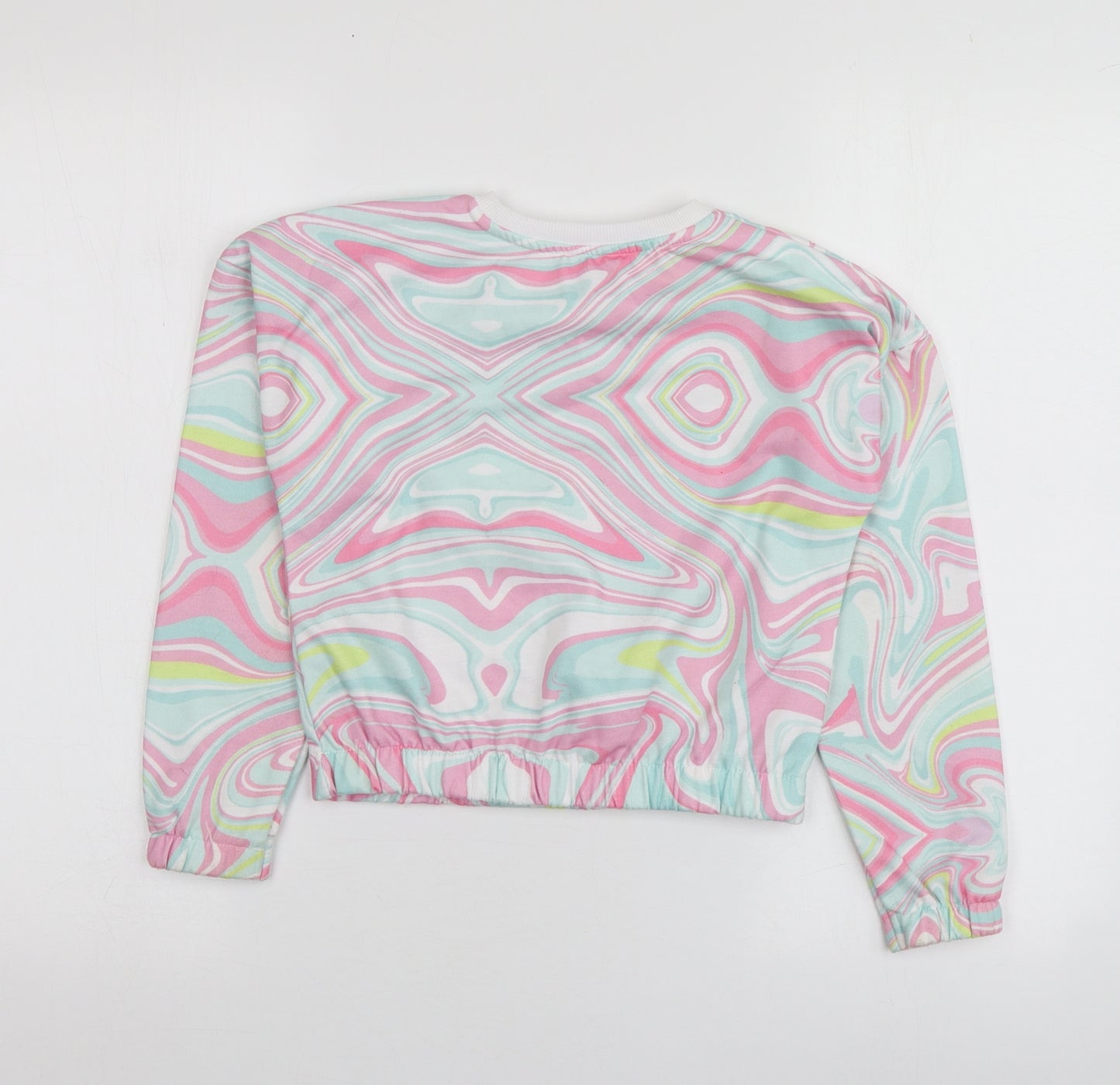 Pepco Girls Multicoloured Geometric 100% Polyester Pullover Hoodie Size 8-9 Years