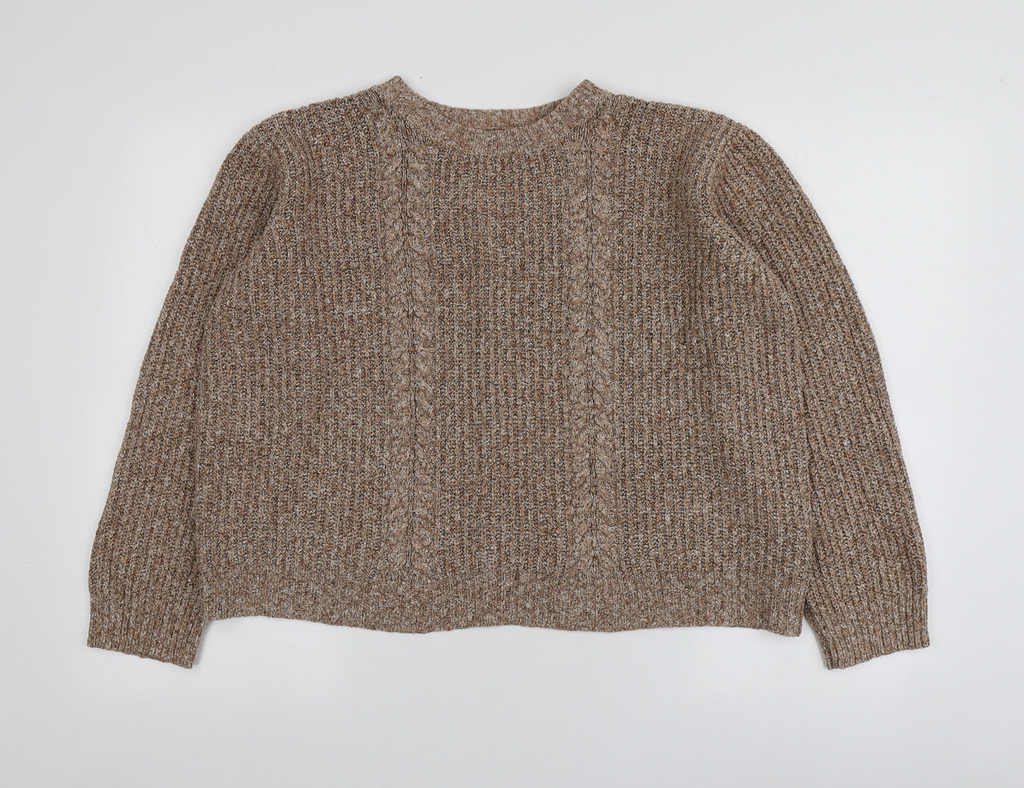 Primark Womens Pink Round Neck  Acrylic Pullover Jumper Size L