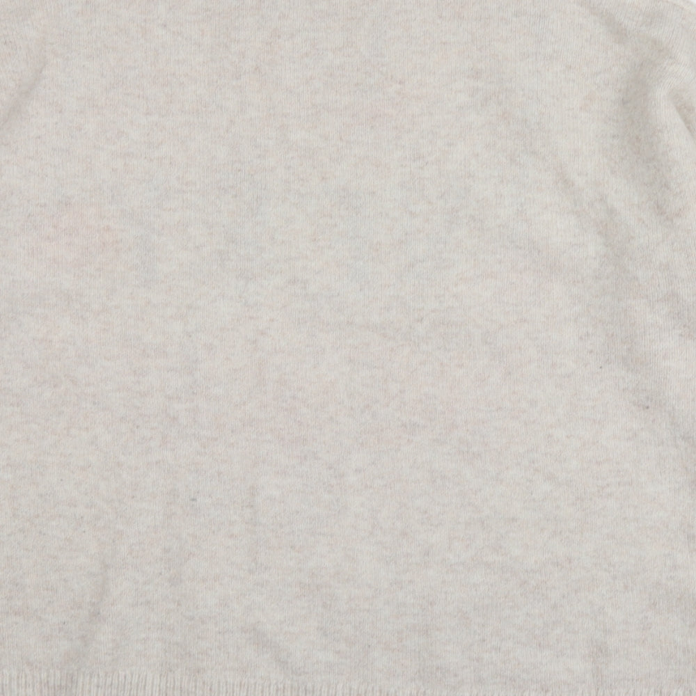 George Womens Beige Round Neck Geometric Polyester Pullover Jumper Size L   - Santa Jumper