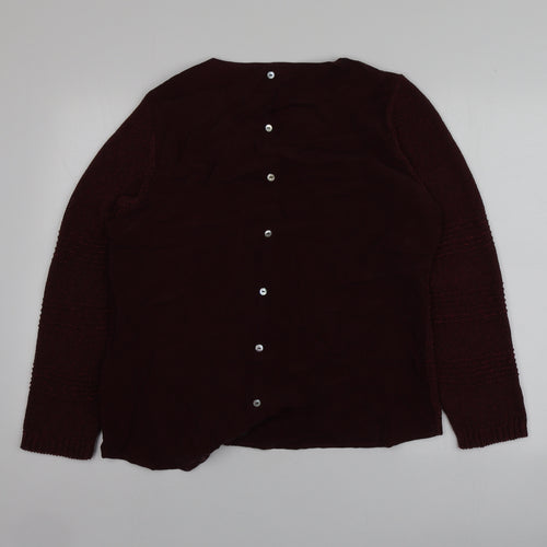 Per Una Womens Purple Round Neck  Acrylic Pullover Jumper Size 16