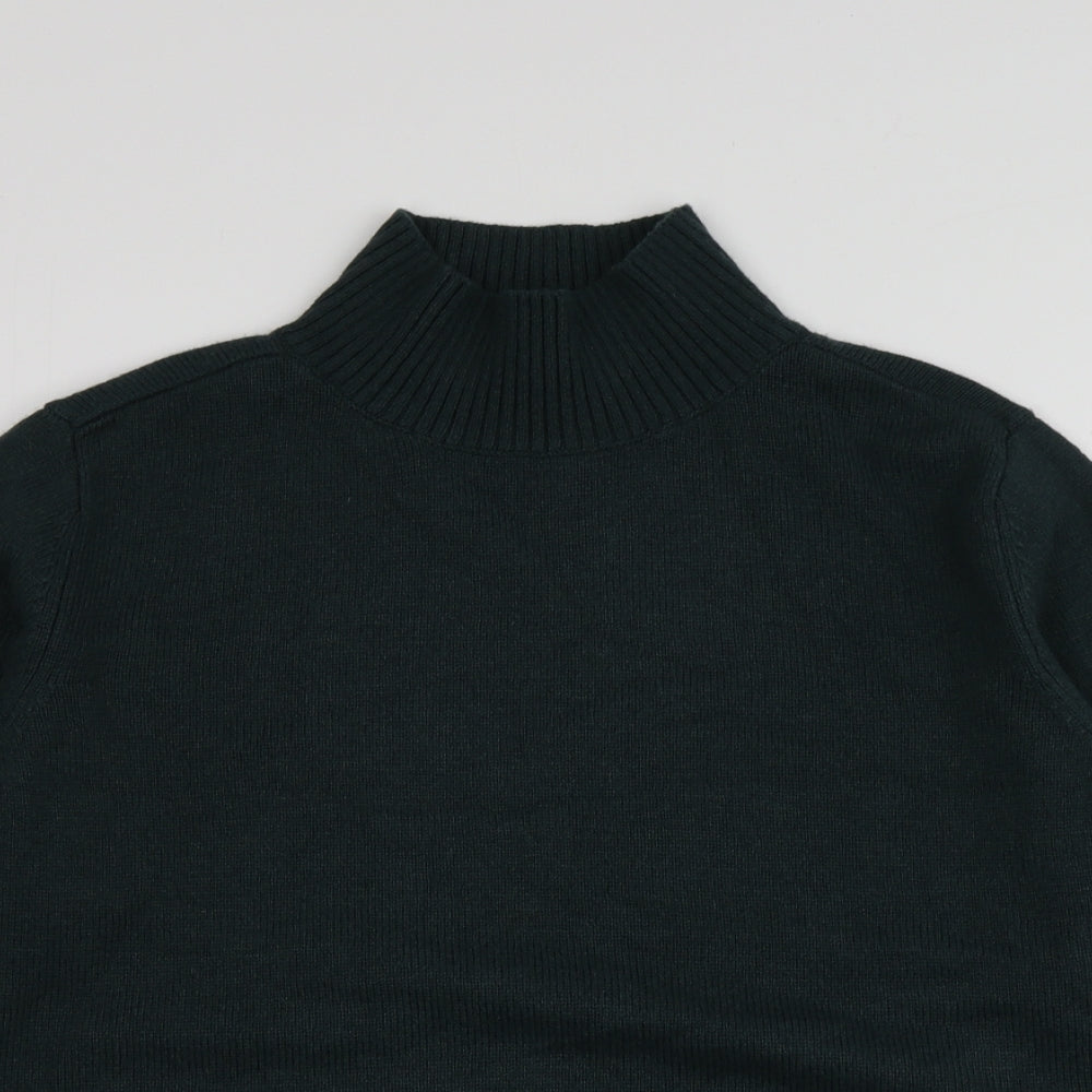 BAM Womens Green High Neck  Wool Pullover Jumper Size M
