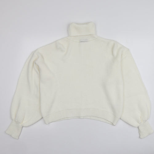 Saw It First Womens Ivory Roll Neck  Acrylic Pullover Jumper Size M