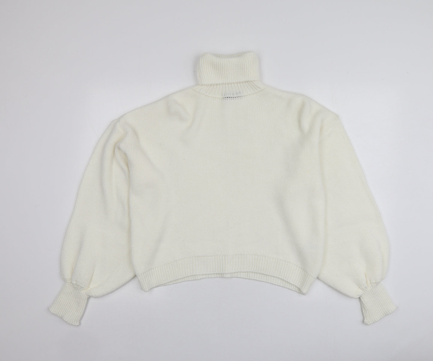 Saw It First Womens Ivory Roll Neck  Acrylic Pullover Jumper Size M