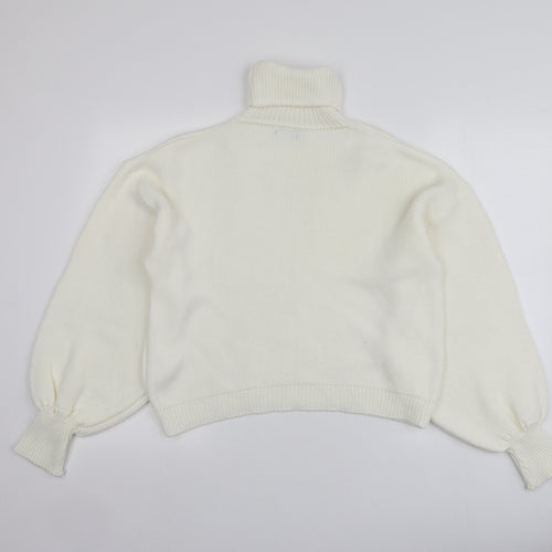 Saw It First Womens Ivory Roll Neck  Acrylic Pullover Jumper Size M