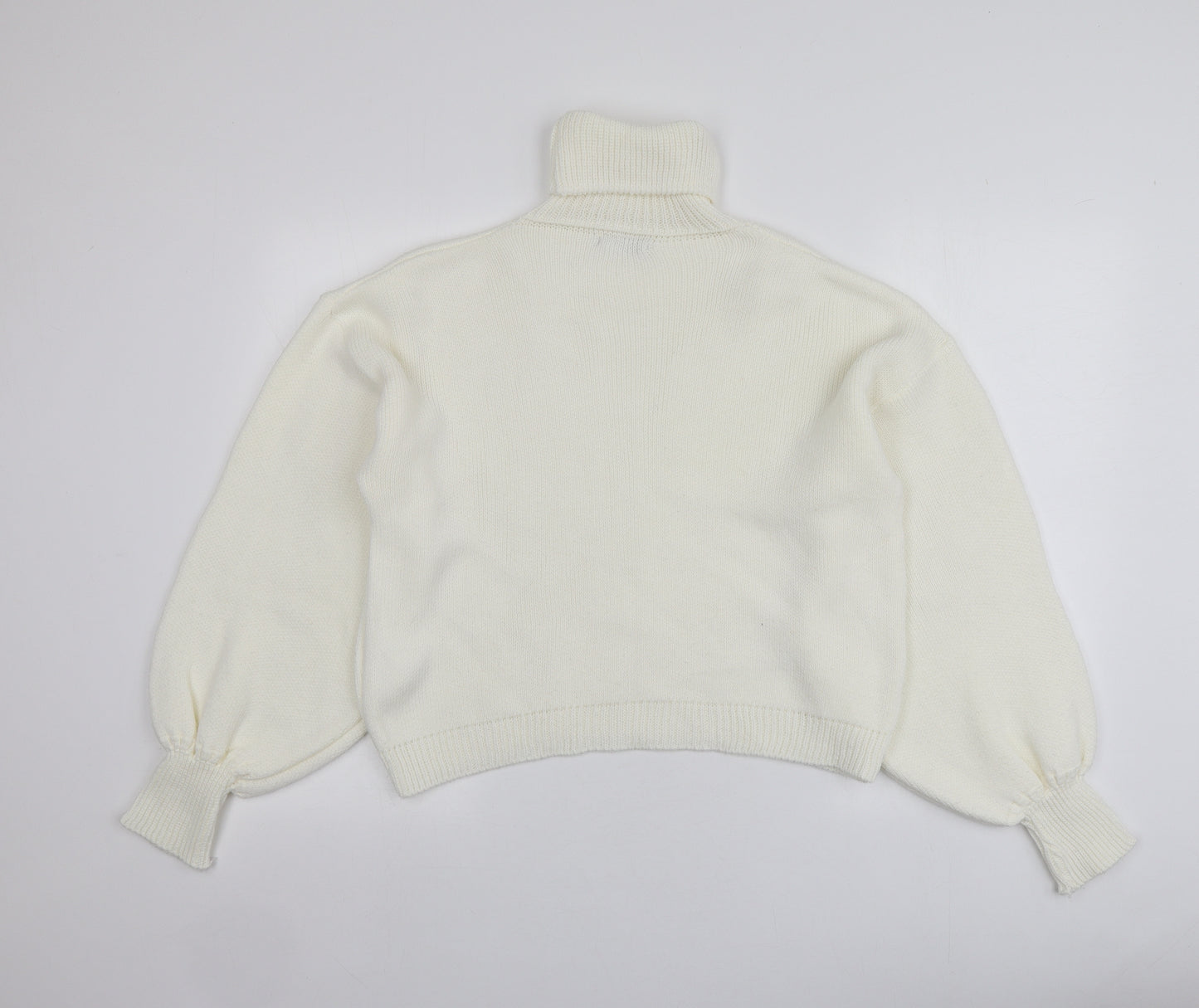Saw It First Womens Ivory Roll Neck  Acrylic Pullover Jumper Size M