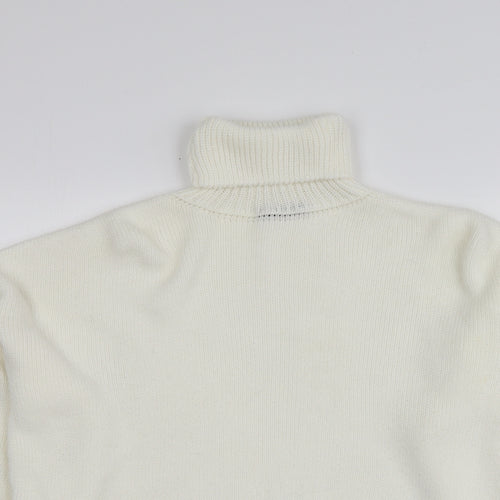 Saw It First Womens Ivory Roll Neck  Acrylic Pullover Jumper Size M