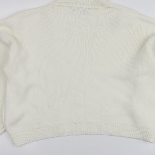 Saw It First Womens Ivory Roll Neck  Acrylic Pullover Jumper Size M