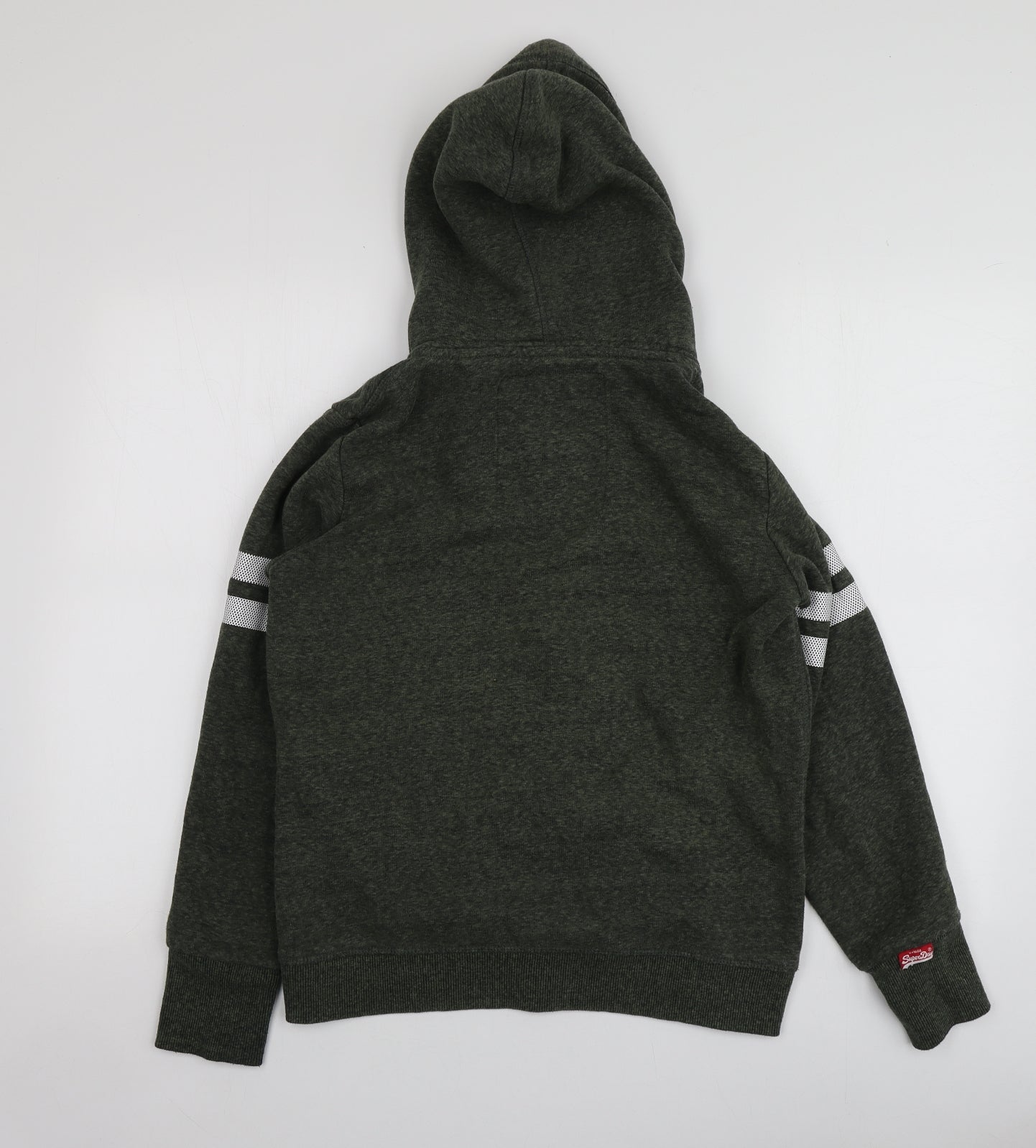 Superdry Womens Green Geometric Polyester Full Zip Hoodie Size 14