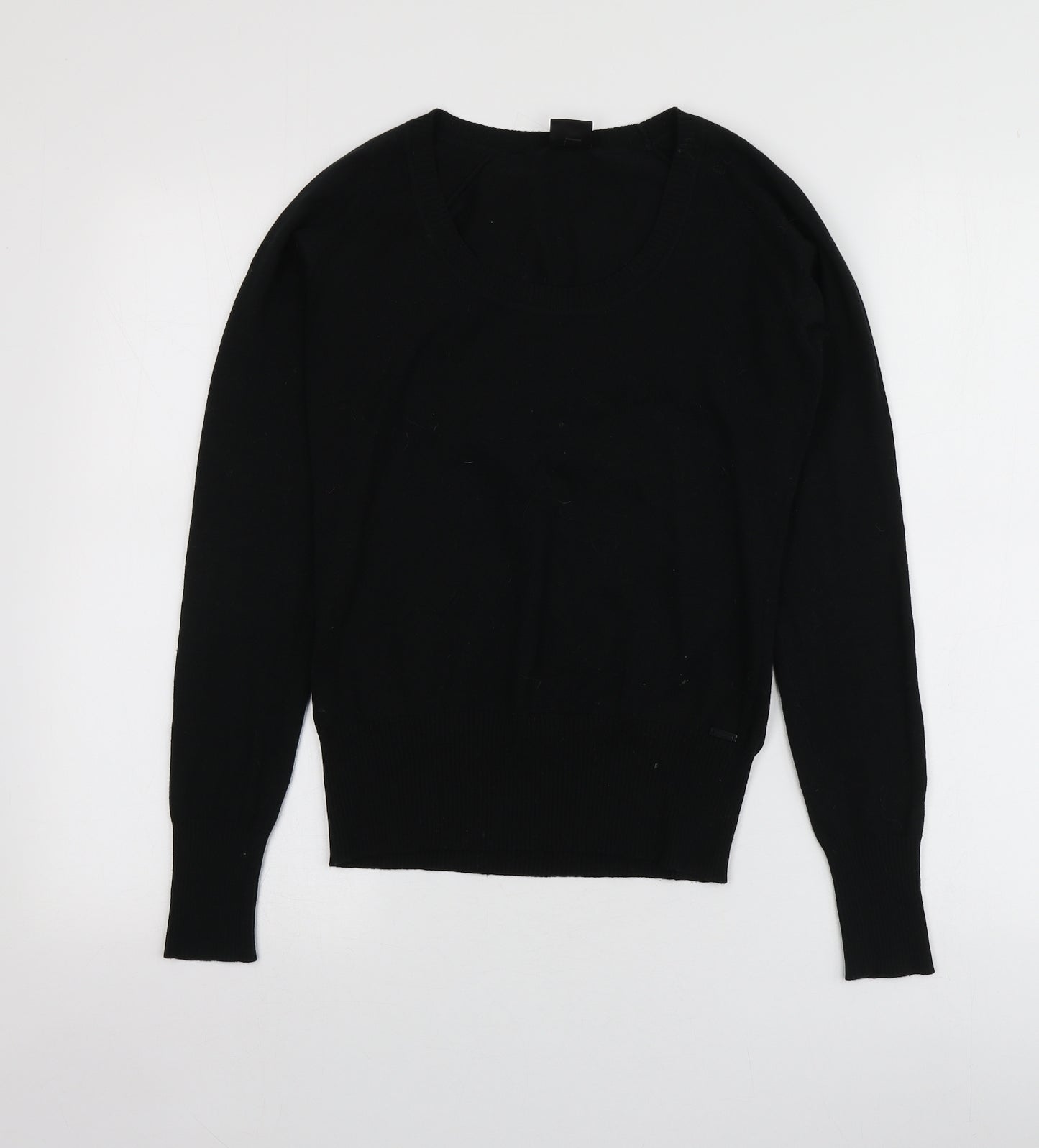 Piaza Italia Womens Black Round Neck  Acrylic Pullover Jumper Size M