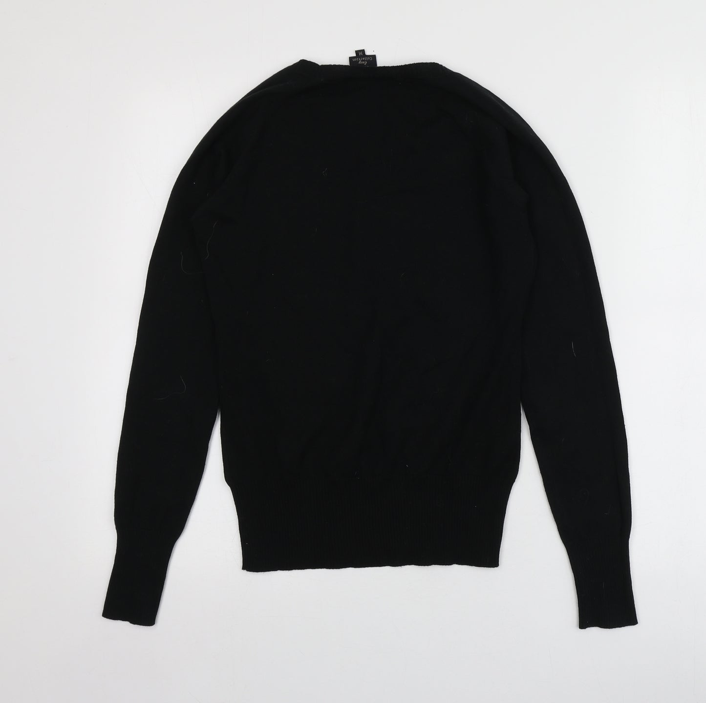 Piaza Italia Womens Black Round Neck  Acrylic Pullover Jumper Size M