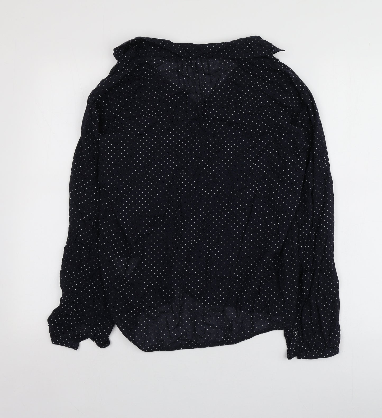 Opus  Womens Blue Polka Dot Cotton Basic Button-Up Size 38 Collared