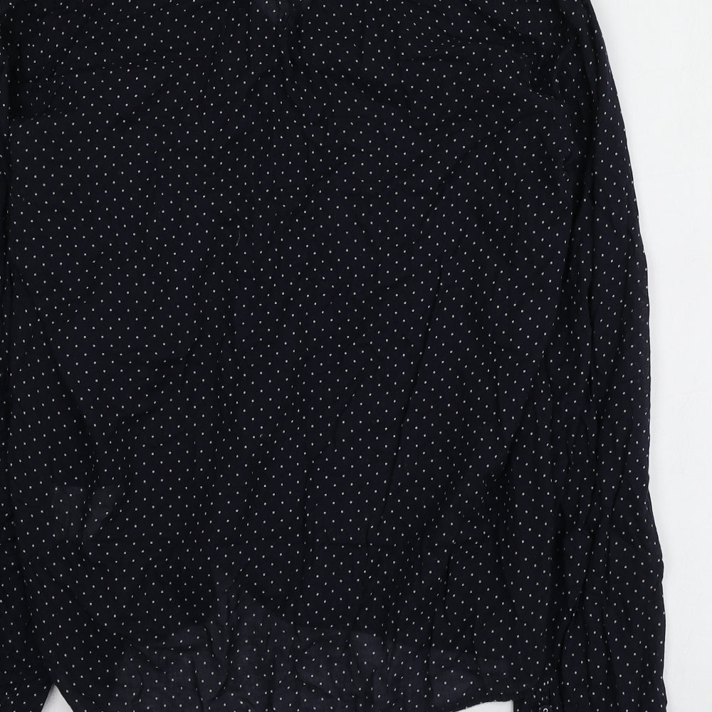 Opus  Womens Blue Polka Dot Cotton Basic Button-Up Size 38 Collared