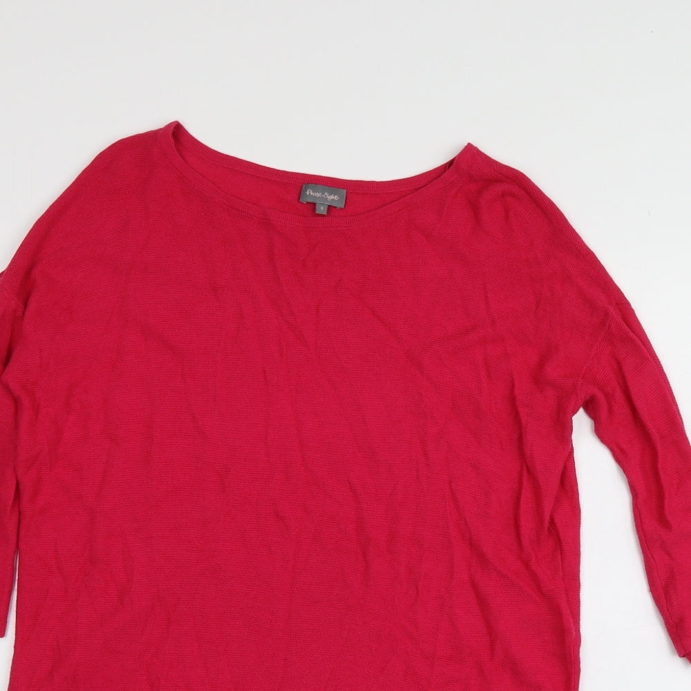 Phose Eight Womens Pink  Viscose Basic T-Shirt Size S Round Neck