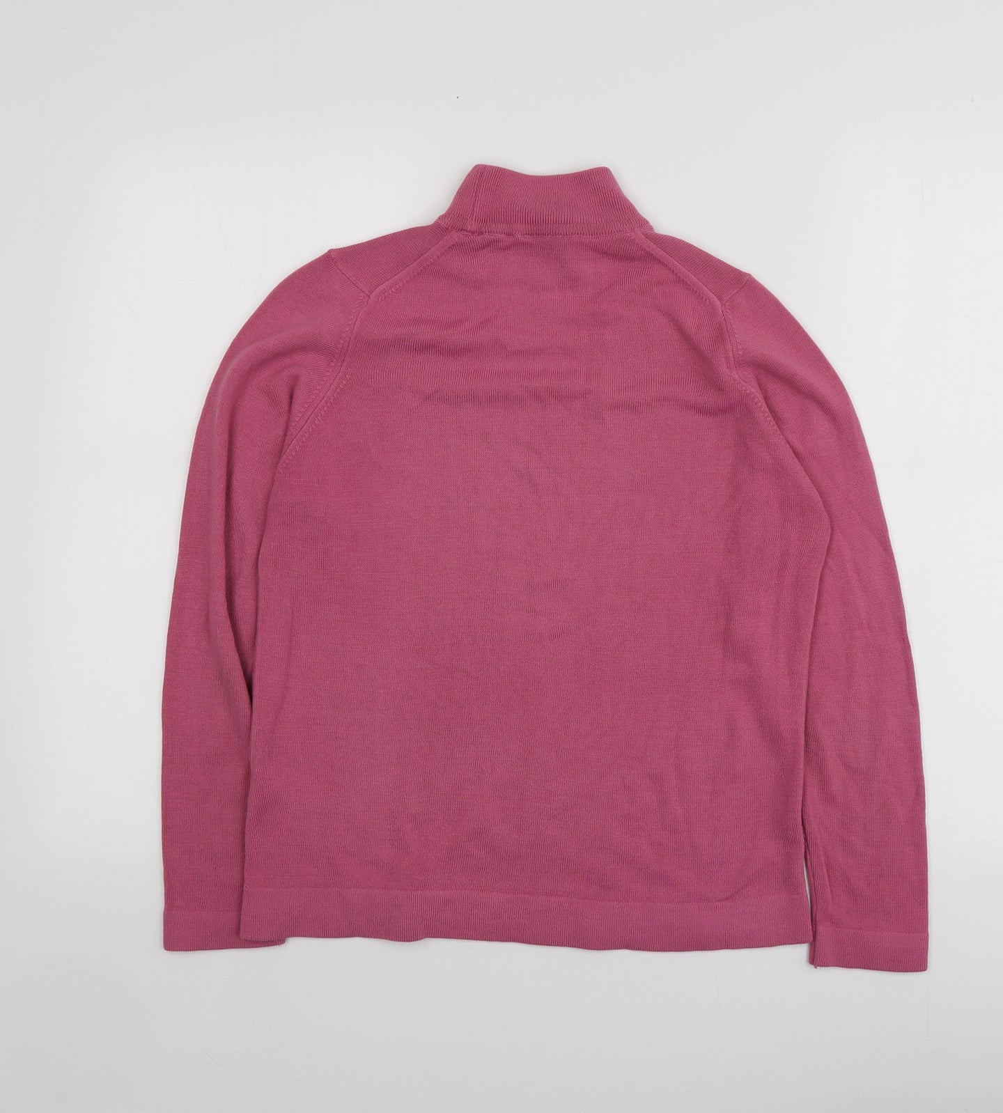 M&S Womens Pink High Neck  Acrylic Pullover Jumper Size 14