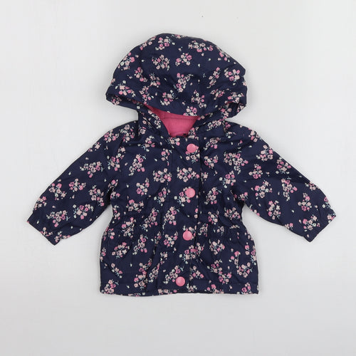 Earlydays Girls Blue Floral  Jacket  Size 0-3 Months