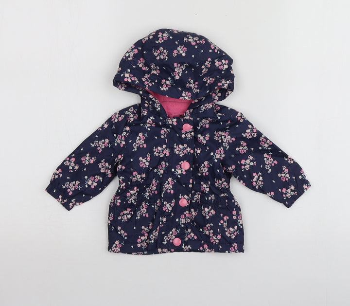 Earlydays Girls Blue Floral  Jacket  Size 0-3 Months