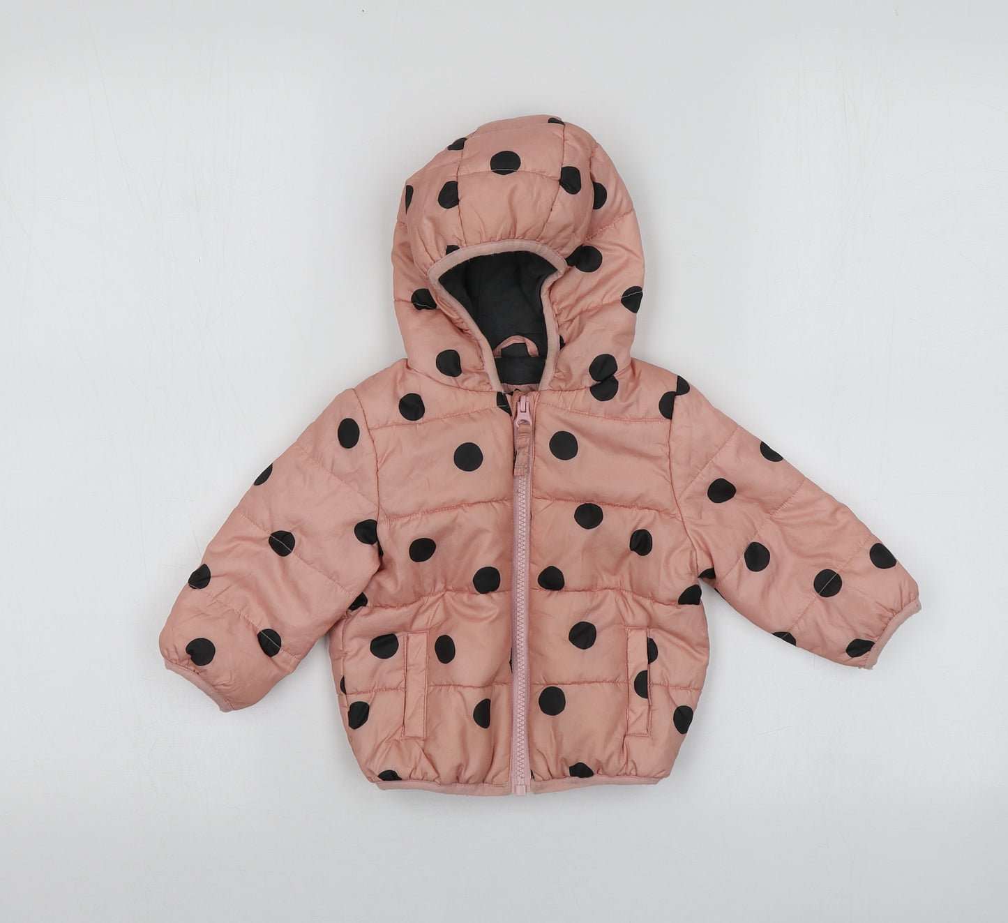 M&S  Girls Pink Polka Dot  Jacket  Size 6-9 Months