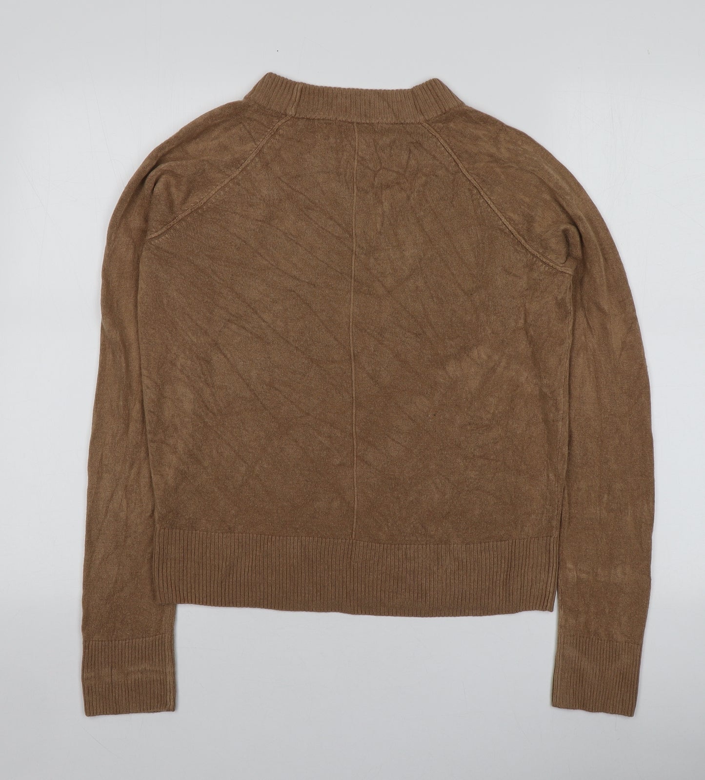 TU Womens Brown Round Neck  Acrylic Pullover Jumper Size 10