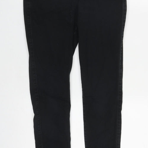 George Womens Black  Cotton Straight Jeans Size 10 L27 in Regular Zip