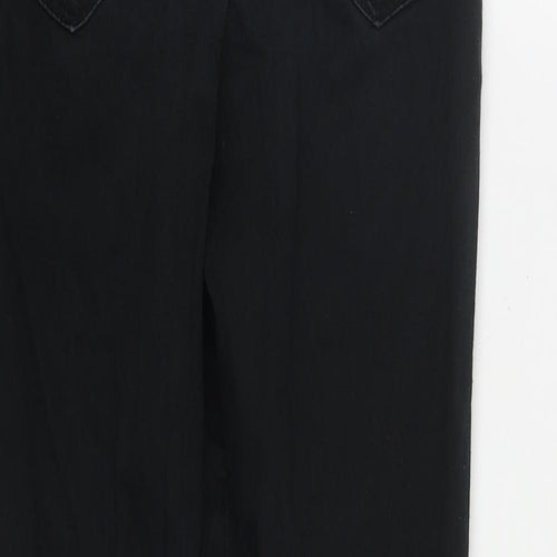 George Womens Black  Cotton Straight Jeans Size 10 L27 in Regular Zip