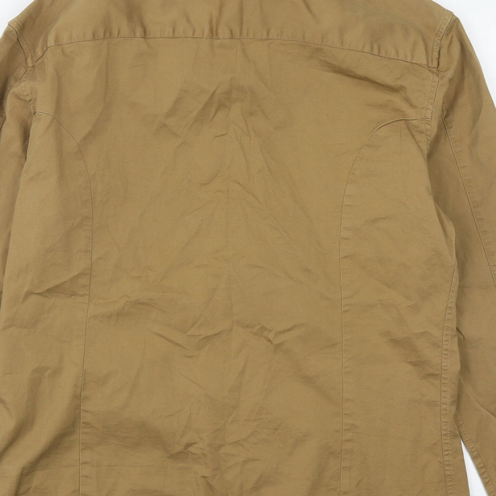 ASOS Mens Brown  Cotton  Button-Up Size L Collared Button