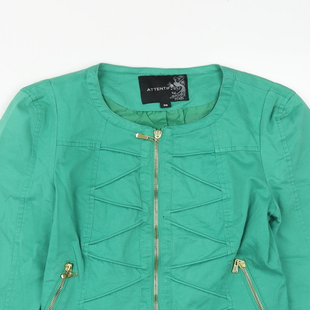 Attentif Womens Green   Jacket  Size 8  Zip