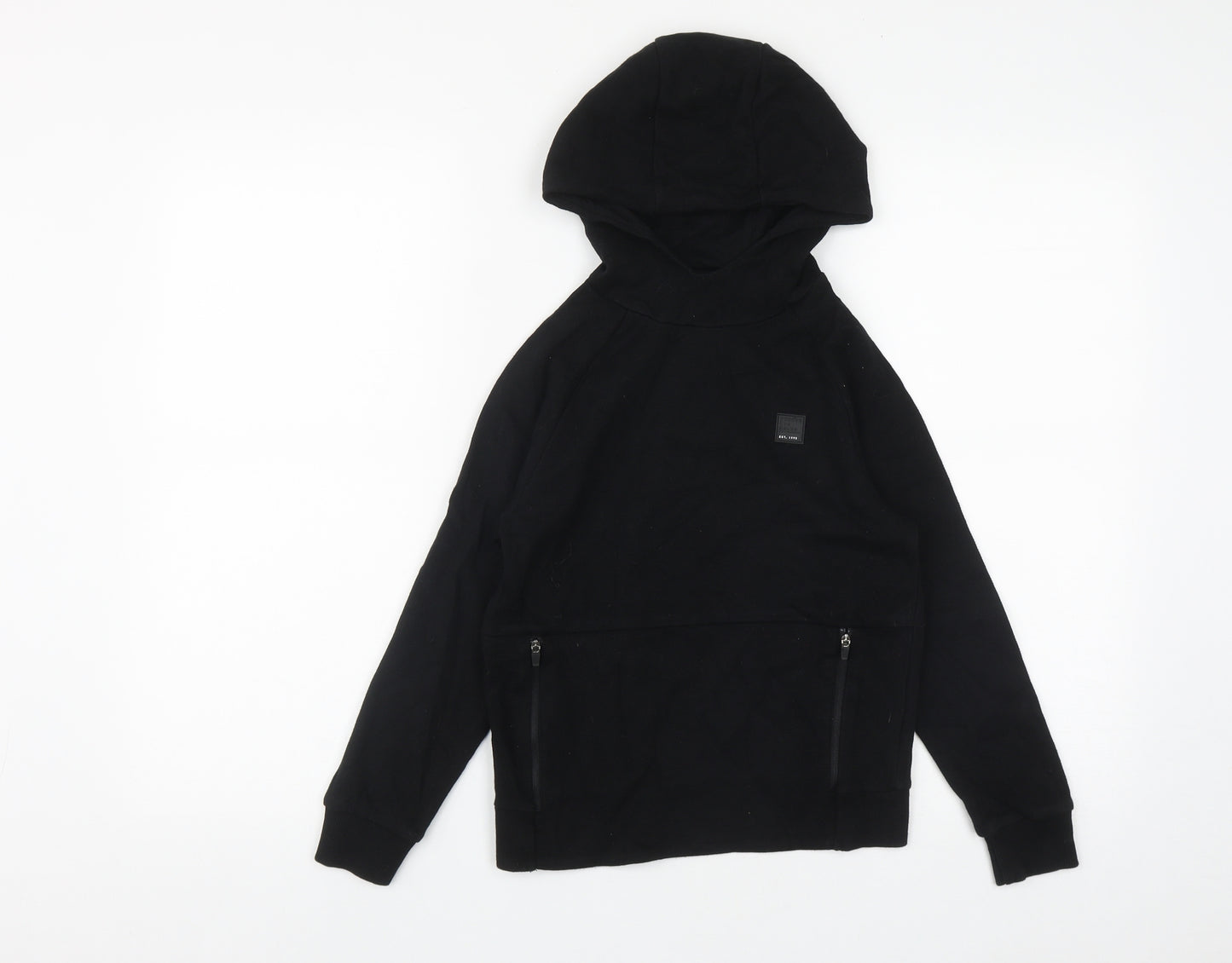 George Boys Black  Cotton Pullover Hoodie Size 7-8 Years