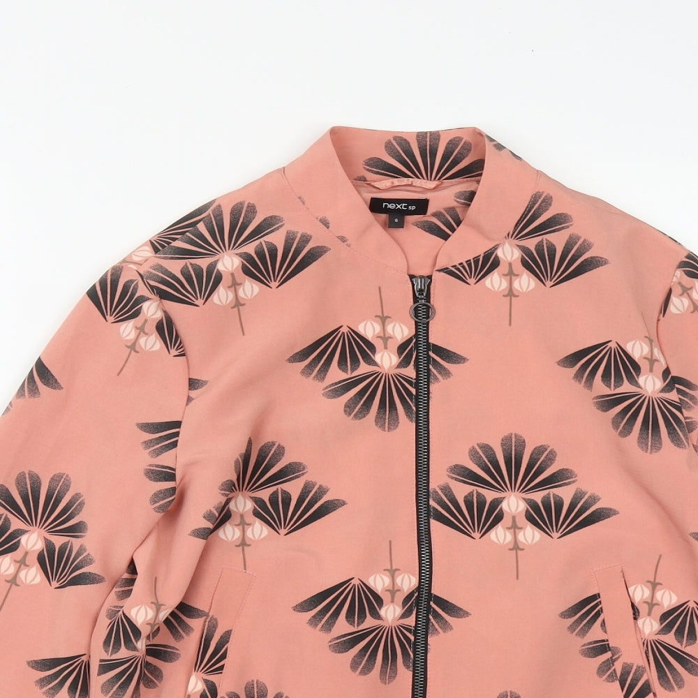 NEXT Womens Orange Geometric  Jacket  Size 6  Zip