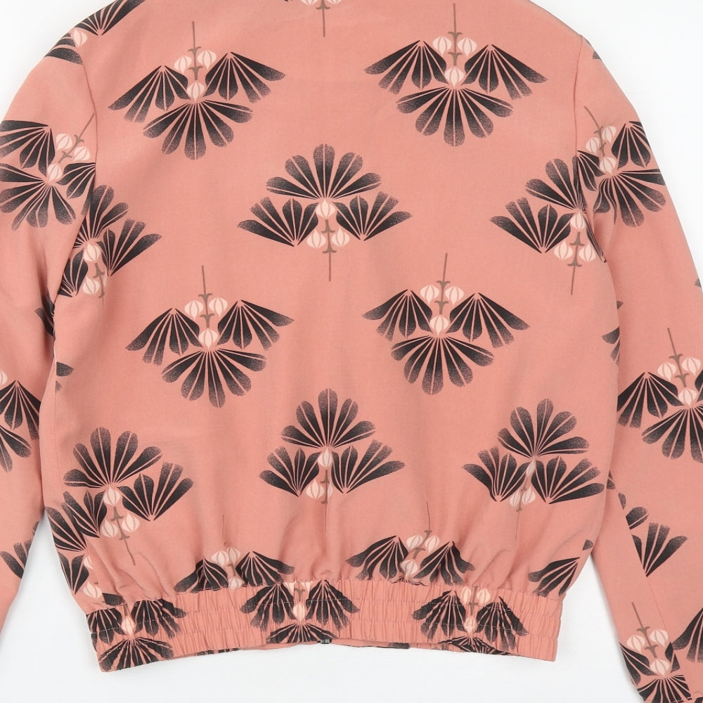 NEXT Womens Orange Geometric  Jacket  Size 6  Zip