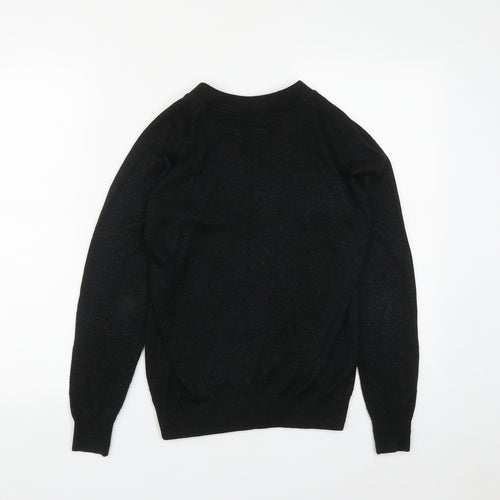 F&F Womens Black Round Neck  Viscose Cardigan Jumper Size 6