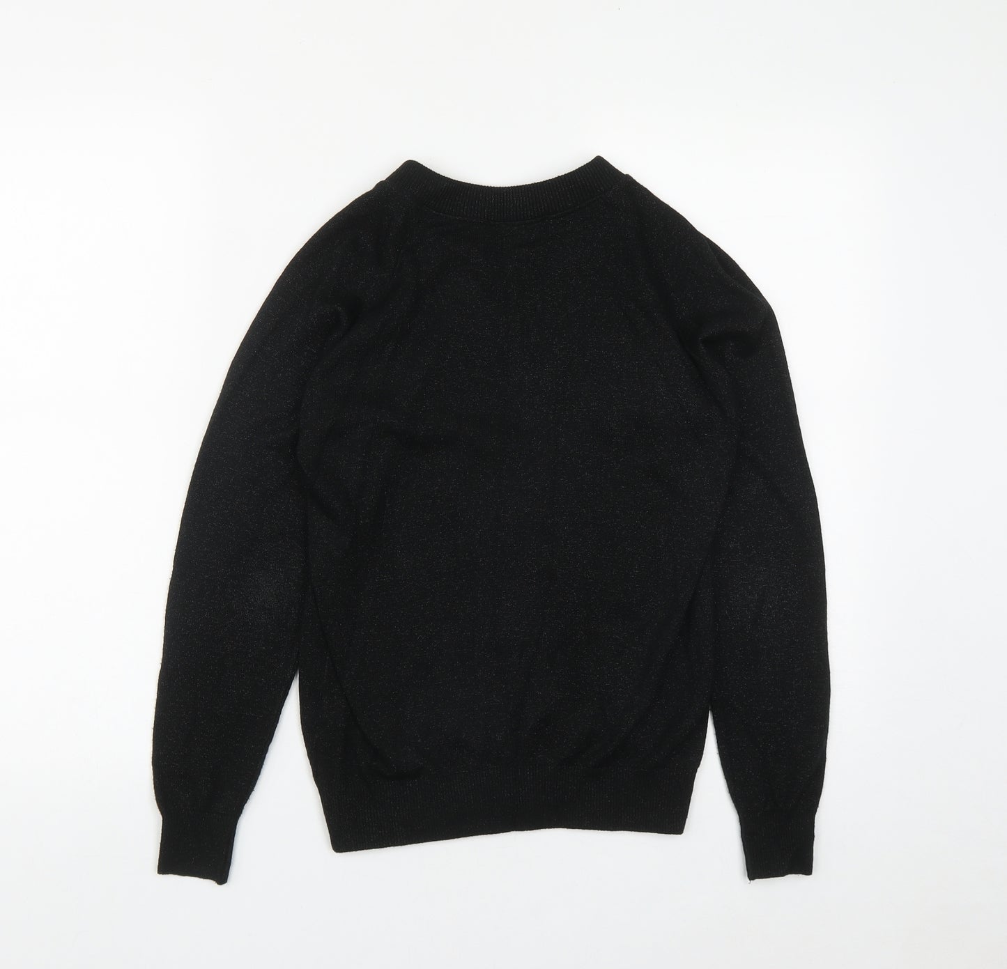 F&F Womens Black Round Neck  Viscose Cardigan Jumper Size 6