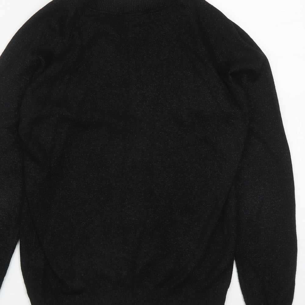 F&F Womens Black Round Neck  Viscose Cardigan Jumper Size 6