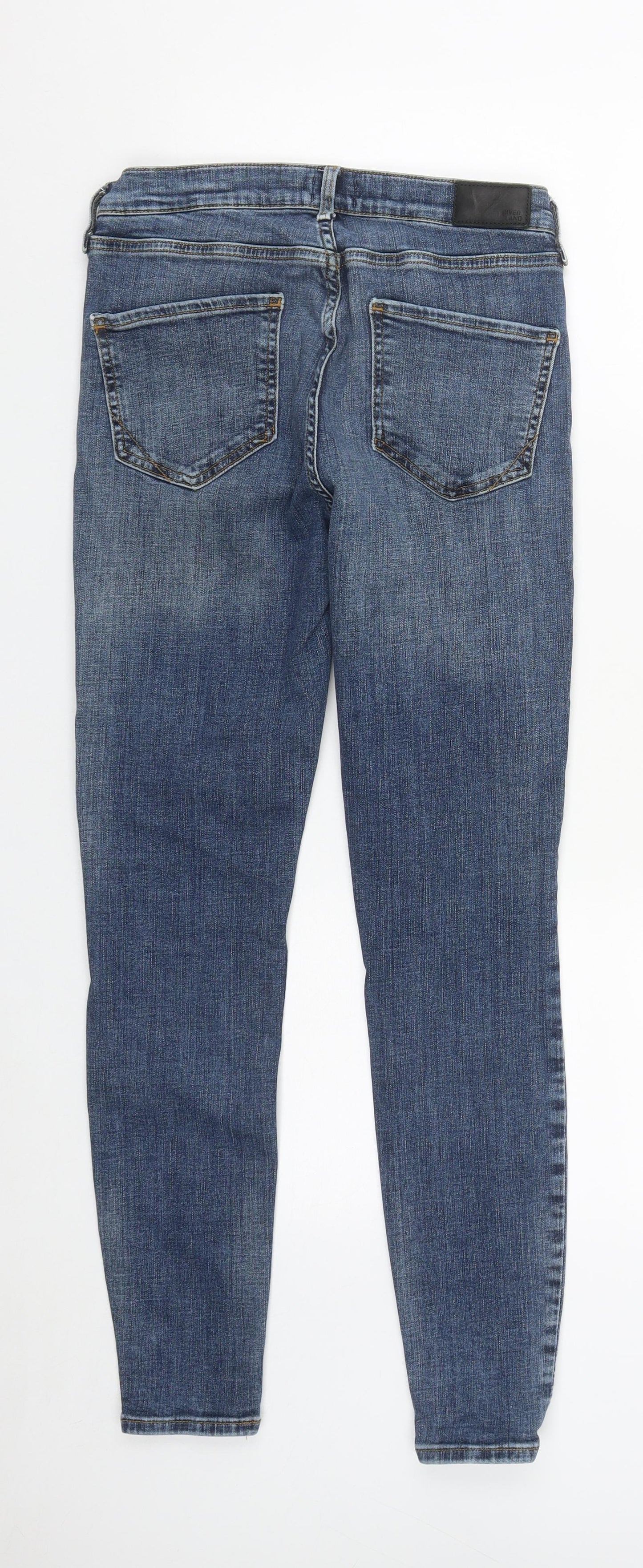 River Island Womens Blue  Cotton Straight Jeans Size 12 L29 in Regular Zip